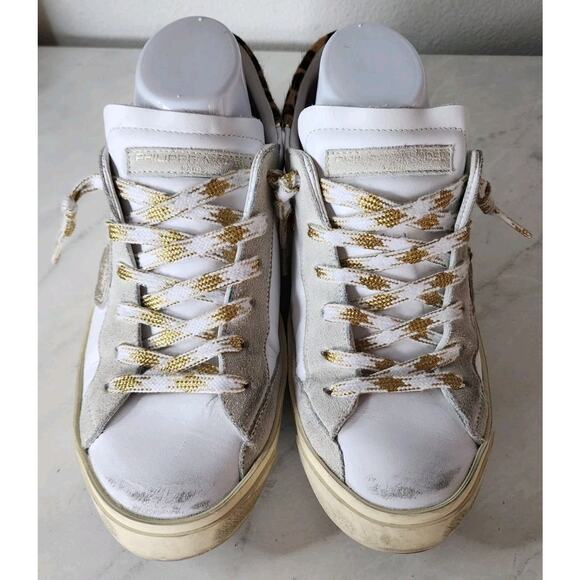 Philippe Model paris PRSX Leopard & leather low top sneakers size 40 EU Pristine main image 12